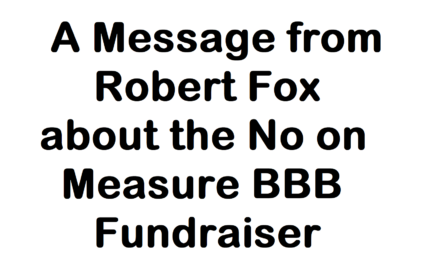 A note from Robert E. Fox regarding the fundraiser this Thursday, 9/20/2018